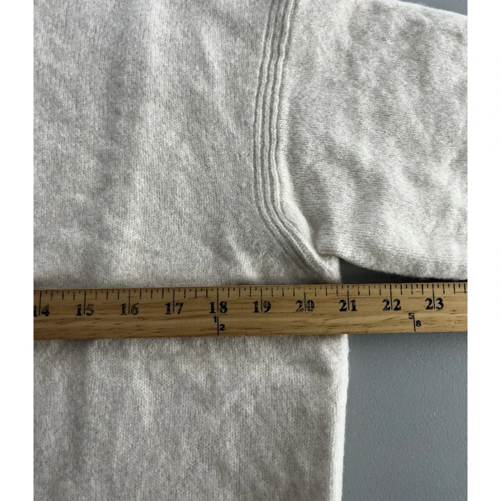 J Crew Oversized Sweater Tee Lambswool Wool Womens Small Beige Natural Crewneck